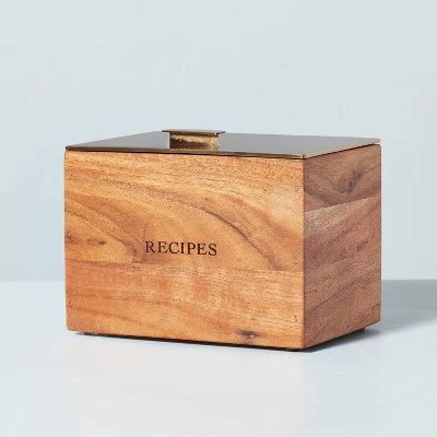 metal reciept box|wooden recipe boxes.